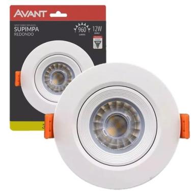 Imagem de Kit 2 Spot Redondo Embutir  12W Branco Quente 3000K Sanca Gesso - Avan