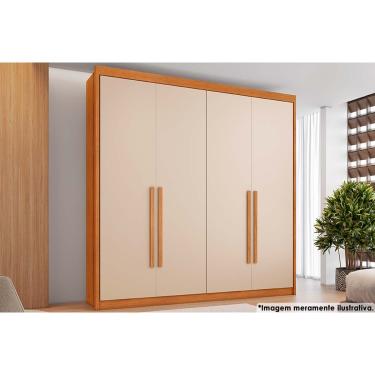 Imagem de Guarda Roupa 4 Portas e 4 Gavetas Bérgamo Cinamomo/Off White - Conquista