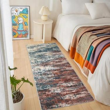 Imagem de GAOMON Tapete de corredor de cozinha 5 x 15 cm lavável para corredores, tapete de área abstrata moderno antiderrapante, tapete de banheiro resistente a manchas, tapetes internos dobráveis para quarto