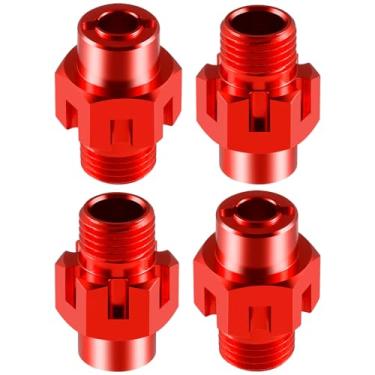Imagem de WEFEINO Aluminum Wheel Hex Hub Adapter Extenders +5mm RC Hex Combiner Upgrade Parts for 1/8 Tra-xxas Jato VXL 2S RC Monster Trucks (Red)