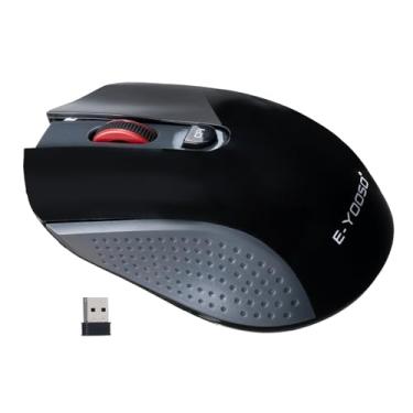 Imagem de E-YOOSO Mouse para jogos sem fio, mouse sem fio para laptop/PC/Mac, preto