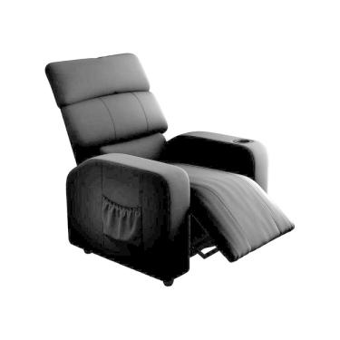 Imagem de Poltrona Do Papai Reclinável Com Porta Copos Pulse Matrix Veludo Preto