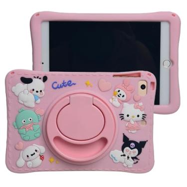 Imagem de Capa de desenho animado para iPad Pro 11/10 polegadas/iPad Air 4, MONEHOYSY com suporte de silicone macio fofo [à prova de quedas, à prova de choque, antiderrapante] Capa traseira com suporte traseiro