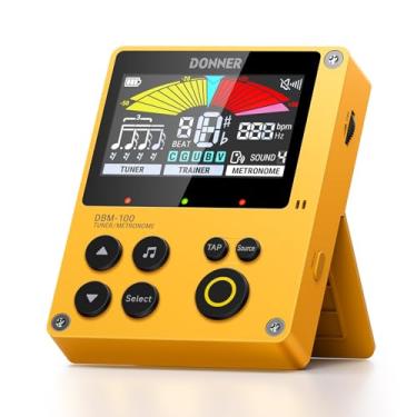 Imagem de Donner Afinador de metrônomo, metrônomo digital recarregável 3 em 1 com modo de ritmo de treinador, afinadores geradores de tom para guitarra, baixo, violino, ukulele, cromático, piano, flauta, todos