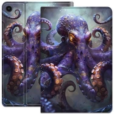 Imagem de Capa para Samsung Galaxy Tab A9+ 11 polegadas 2023, capa inteligente ultrafina e leve, capa protetora de couro PU, com suporte ajustável, para Galaxy Tab A9 Plus (SM-X210/X216/X218), monstro polvo