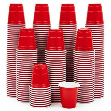Imagem de Óculos de tiro Lilymicky 60ml vermelhos descartáveis, pacote com 300