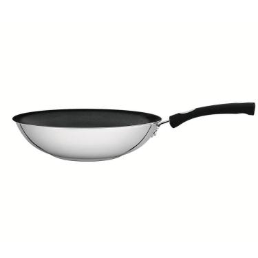 Imagem de Panela Wok Tramontina Astro Silicone em Aço Inox com Fundo Triplo Antiaderente 28 cm 3,3 L 62138288