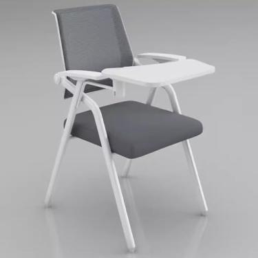 Imagem de Cadeiras poltrona com braço para tablet cadeira de treino dobrável com almofada de escrita cadeira de treino para escritório de conferências com apoio de braços para escritório em casa, Ne