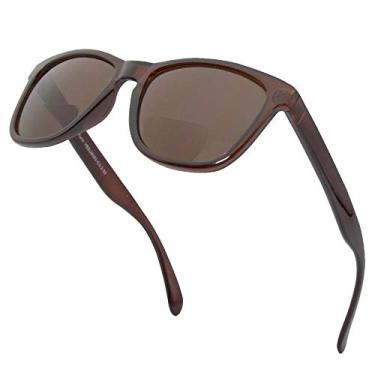 Imagem de VITENZI Óculos de sol bifocais para homens e mulheres óculos de leitura retrô coloridos com leitores - Turim, Marrom, Medium