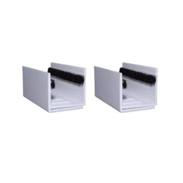 Imagem de 02 Guia U - Externo Ajustável Para Porta De Correr - Branco