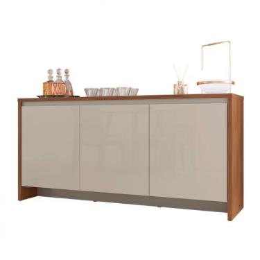 Imagem de Buffet Casa D Madrid Mdf E Mdp Com 3 Portas E 3 Prateleiras Off White/ Cedro