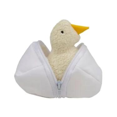 Imagem de Bichos de Pano Filhotinho no Ovo, Pintinho de Pelúcia, 8x8x3 cm, Branco e Amarelo