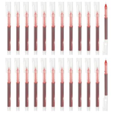 Imagem de PATIKIL 24 canetas coloridas de tinta gel, 0,5 mm, ponta extrafina, escrita suave, japonesa, secagem rápida, canetas esferográficas para escritório, papelaria, sala de aula, professores, vermelhas