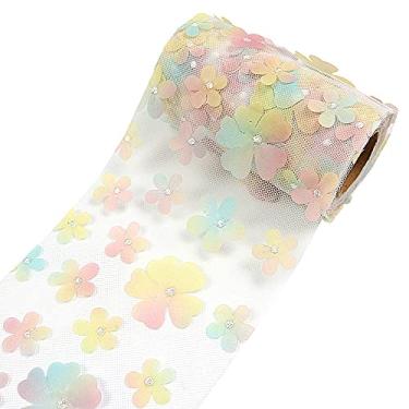 Imagem de Yuanchuan Rolos de tule arco-íris 12 cm x 10 jardas (9 m) rolo de tule colorido tecido carretel tutu para saias faça você mesmo casamento embrulho presente costura artesanato laço decorações de noiva