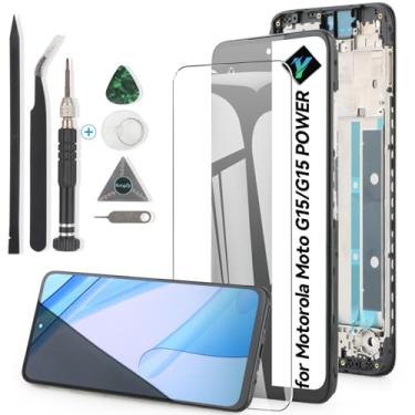 Imagem de Tela de substituição para Motorola Moto G15 para Motorola Moto G15 Power XT2521-3/XT2521-5 Display LCD Touch Screen Digitalizador Assembléia com ferramentas (com moldura)