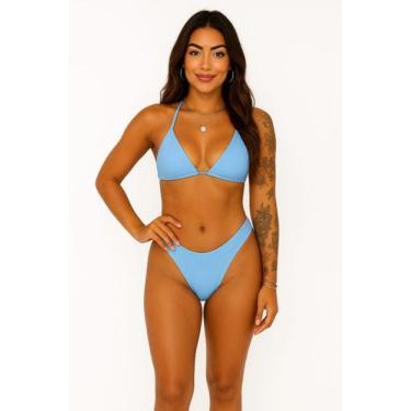 Imagem de 007-2 Biquíni Sem Bojo Cortininha Asa Delta Cores De Verão - TRIBO MOD
