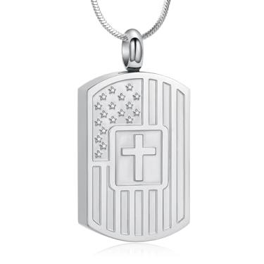 Imagem de Minicremation Colar de urna de cremação para cinzas para animais de estimação, joia de cinzas memorial com estampa de pata, pingente de lembrança para cinzas de cães e gatos com kit de enchimento, Aço