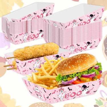 Imagem de Conjunto de 50 peças Little Boo Baby Party Supplies, pratos de papel e bandejas de cachorro-quente