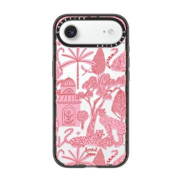 Imagem de CASETiFY Capa Impact para iPhone Air [fina/compatível com carregamento sem fio/2,5 m. Proteção contra quedas de grau militar 4X] - Cheetah Paradise Pink - Preto transparente