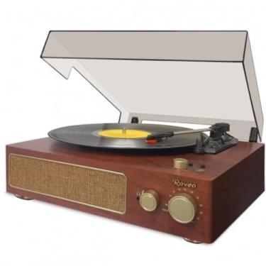 Imagem de Raveo Vitrola Studio MAPLE com Toca-discos, Rádio FM, USB, saída auxiliar e fone de ouvido e tecnologia de conexão Bluetooth., Cor: MARROM