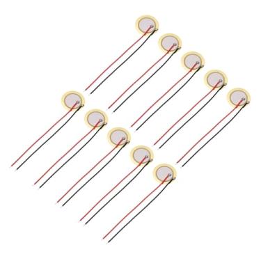 Imagem de uxcell 10 discos piezoelétricos 20 mm acústico captador transdutor microfones trigger buzzer bateria guitarra