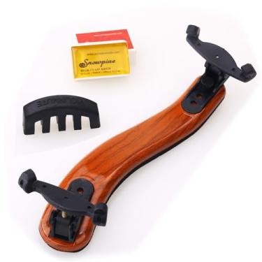 Imagem de NANYI Descanso de ombro de violino para tamanhos 4/4 e 3/4 - altura ajustável e pés dobráveis, com mudo de prática e resina, enchimento de espuma EVA