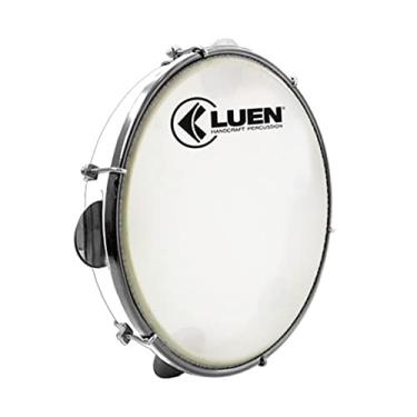 Imagem de Pandeiro 10" Abs Branco 6 Afin Plat Inx Ferr Crom Leitoso- Luen