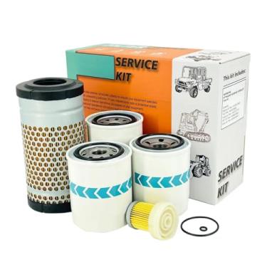 Imagem de Euros 6C060-99410 Kit de manutenção do filtro de ar adequado para Kubota B26 B2410 B7500 B7510 B7610 Rep HH160-32093/HH670-37710/HH660-36060 óleo/hidráulico/óleo HST Filtrar
