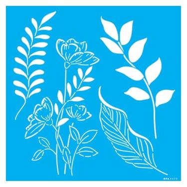 Imagem de Stencil de Acetato para Pintura OPA Simples 30,5 x 30,5 cm - 3370 Orgânico, Papoulas e Folhas
