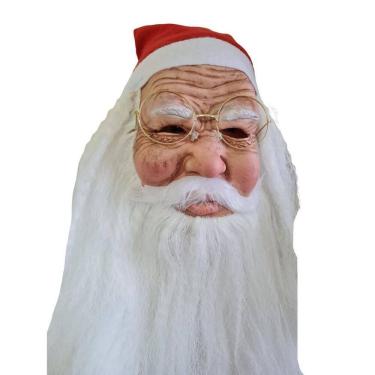 Imagem de Máscara De Papai Noel Realista De Látex Com Barba Óculos