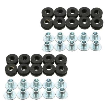 Imagem de BYYINGSUS Kits sortidos de parafusos de borracha para motocicleta, parafusos de carenagem, alívio de pressão, amortecedor, arruela, kit de bucha de choque (20 peças)