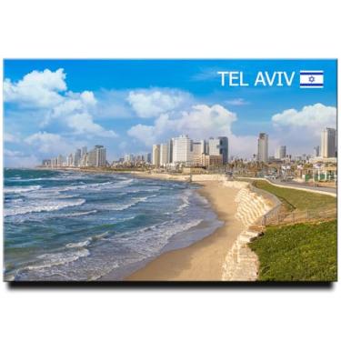 Imagem de Ímã de geladeira de Tel Aviv Ímã de armário Israel lembrança de viagem litoral mediterrâneo