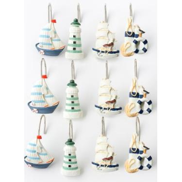 Imagem de Gancho de cortina de chuveiro briquetes brancos