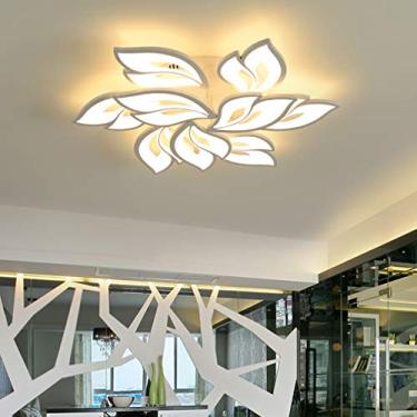Imagem de Luminária de teto LED com design moderno em forma de flor, regulável, luminária de teto para sala de estar, quarto, sala de estar, quarto infantil, corredor, lustre de teto de pétala de acrí