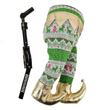 Imagem de Pernas Duende Natal Elfo Natalina Chute Movimento Flexivel Arvore Decoraçao Janela Porta Casa Loja Festa Fim de Ano