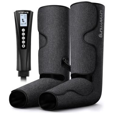 Imagem de Massageador Elétrico de Compressão para Pernas e Pés 3 Modos e 3 Intensidades, Bivolt, UMARMUNG, Cinza