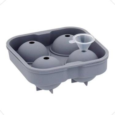 Imagem de Forma de Gelo Formato Bola de Silicone com Funil Cinza- - Importado