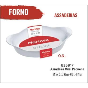 Imagem de 03 Assadeiras Opaline Branca Oval 0,6lts Pequena - Marinex