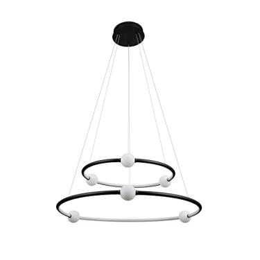 Imagem de PENDENTE NÉBULA PRETO E BRANCO (D)87 + 64CM 1X80W 3000K 4000LM
