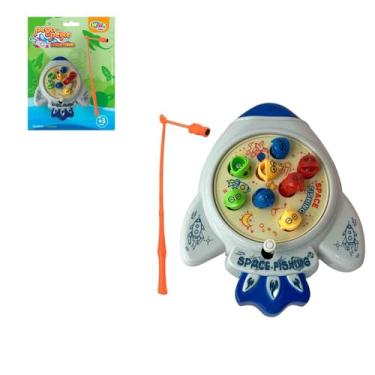 Imagem de Brinquedo Infantil Pega Peixe com Corda, Jogo de 11 Peças Foguetinho, Brinquedos de Encaixar e Montar - Sortido