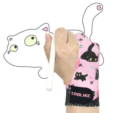 Imagem de TABLIKE Luva de desenho digital, luva de artista com rejeição de palma de 3 camadas para tablet de desenho gráfico, iPad, esboço, adequada para mão direita e esquerda, tamanho P (1 pacote), rosa