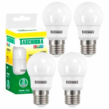 Imagem de 4 Lâmpada Bulbo Led Tkl 30 4,9w Taschibra Luz Quente 3000k