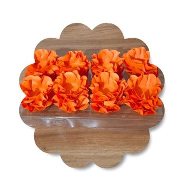 Imagem de Forminhas para Doces, 80 Peças Decorativas em Formato de Flor para Festas, Casamentos e Aniversários (Laranja)
