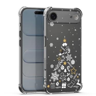 Imagem de HixYaxi Xmax Capa para iPhone 17 Air transparente, linda estampa de árvore de Natal feminina projetada para crianças, mulheres, meninas, capa protetora transparente à prova de choque para iPhone 17