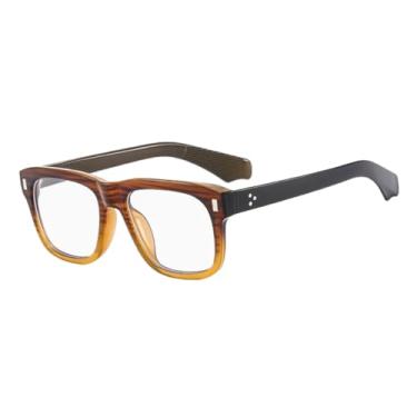 Imagem de HCPIHF Óculos de sol com armação da moda, feminino e masculino, luxuoso, para áreas externas, proteção UV400 (marrom transparente)