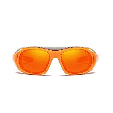 Imagem de Efashion Óculos de sol esportivos para homens e mulheres óculos de sol polarizados para ciclismo 100% bloqueio UV, Laranja