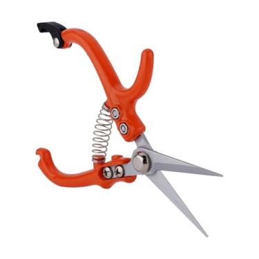 Imagem de Generic Tesoura de jardinagem, tesoura de poda de bigorna de 17 cm com lâmina laranja, cortador de jardim que economiza mão de obra com trava de segurança, perfeito para jardinagem e paisagismo