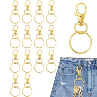 Imagem de 30 peças de chaveiros giratórios dourados de garra de lagosta, 15 ganchos giratórios e 15 peças de chaveiro, acessórios de prata para chaveiro, fabricação de joias, artesanato artístico