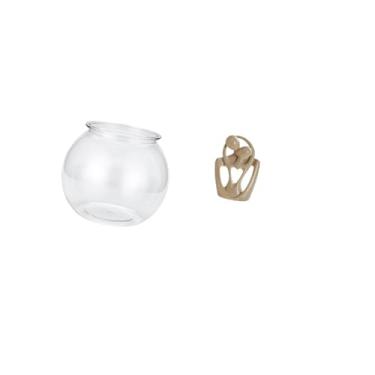 Imagem de Fenteer Vaso Moderno Transparente para Aquário com Estátua de Resina Abstrata para Casal, Ornamento Criativo para Mesa de Trabalho, Decoração de Quarto, Sala