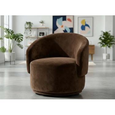 Imagem de Poltrona Decorativa Giratória Sala de Estar Recepção Jasmine Suede - D